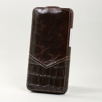 BONRONI Leather Case for New HTC One M7 (Coffee Brown)