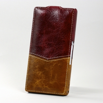 Чехол BONRONI Leather Case for Sony Xperia Z L36h (red/brown)