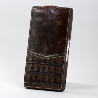 BONRONI Leather Case for Sony Xperia Z L36h (Brown)