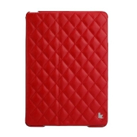 Jisoncase Quilted Leather Smart Case для iPad Air (стеганый) красный