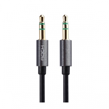  AUX кабель - Rock Audio Cable 2000 mm (черный/серебро) 