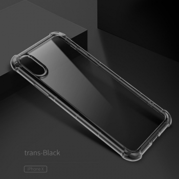  Чехол накладка Rock Fence Pro Series  для iPhone X  (прозрачно-черный)
