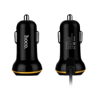 Универсальная зарядка в авто Hoco Z5 3.4A (lightning, micro usb, type-c) черная