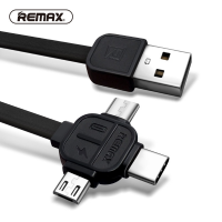 Универсальный USB кабель Remax (lightning+micro usb+type-c) черный