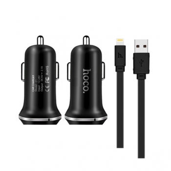  Автомобильная зарядка для iPhone, iPad - Hoco Z1 Charging Kit (black)