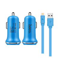 Автомобильная зарядка для iPhone, iPad - Hoco Z1 Charging Kit (blue)